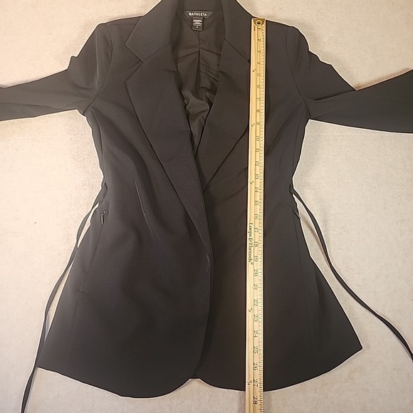 Athleta Black Blazer Jacket Tie Waist Career Office Professional Sz 0 Primatwill - Picture 9 of 12